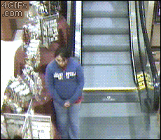 escalator girl gif - 4 GIFs .com