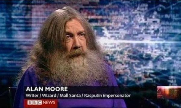 funny job titles - Alan Moore WriterWizard Mall Santa Rasputin impersonator Bbc News