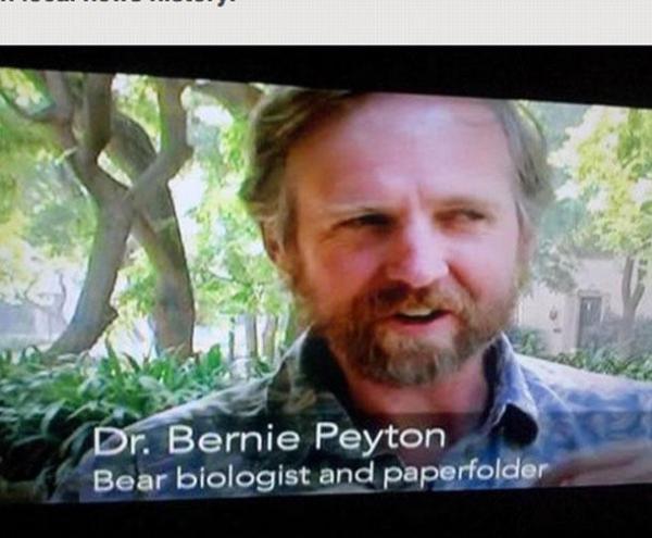 funniest job titles - Dr. Bernie Peyton Bear biologist and paperfolder