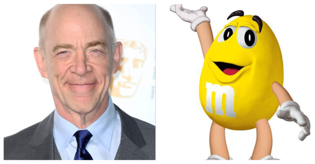 J.K. Simmons as the Yellow M&M!