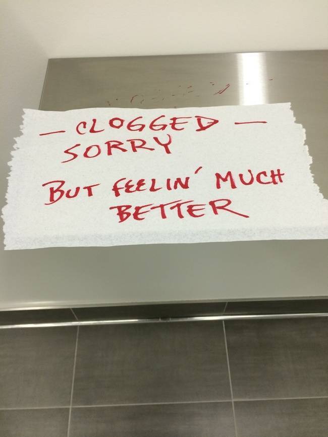 note funny - Clogged Sorry But Feelin' Much Better