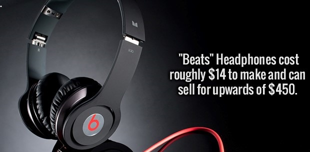 beats audio - "Beats" Headphones cost roughly $14 to make and can sell for upwards of $450.