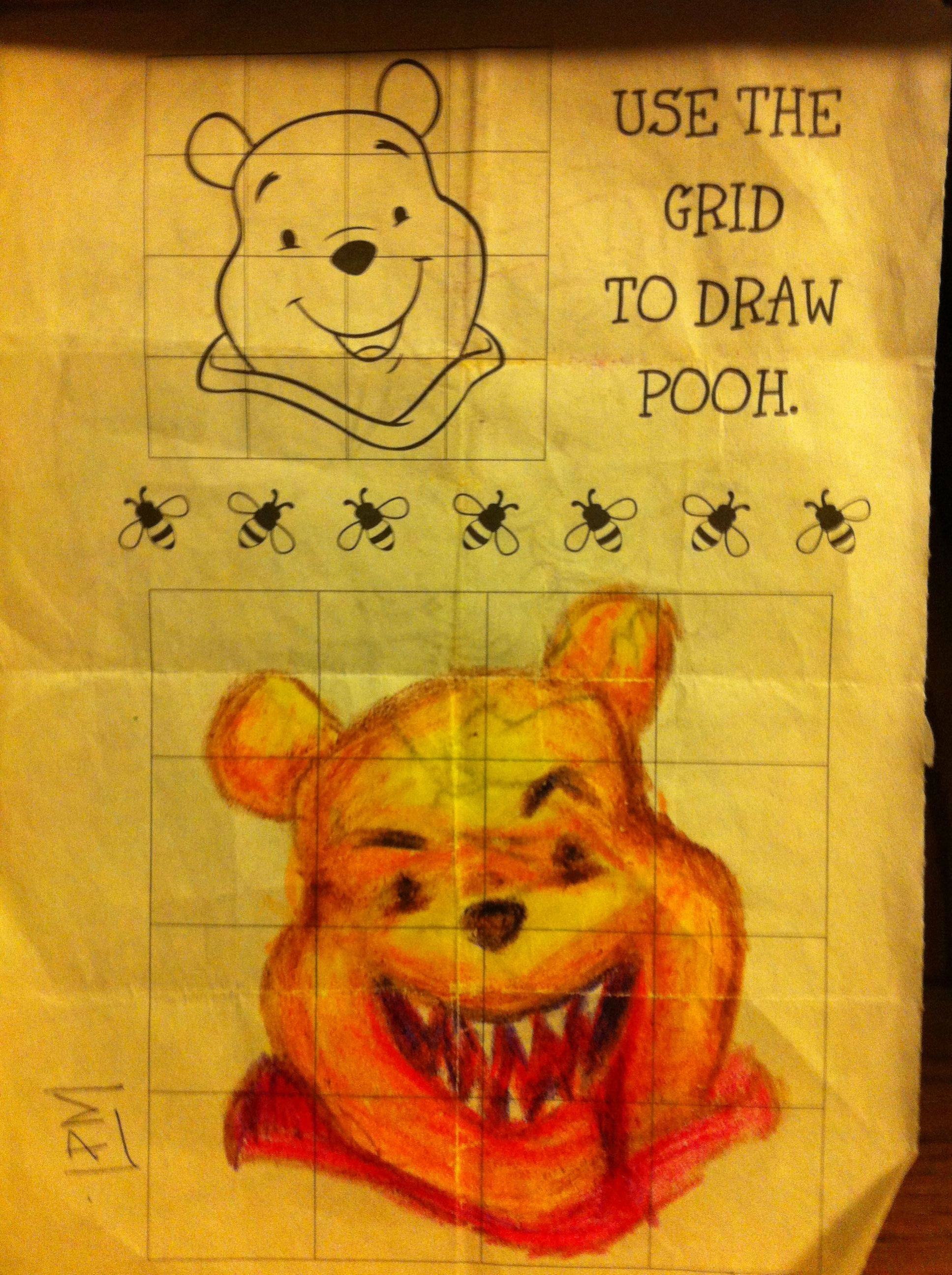 Use The Grid To Draw Pooh.