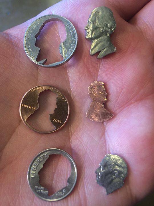 Cutout coin silhouettes