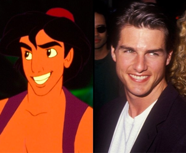 Aladdin's face was modeled after Tom Cruise's.