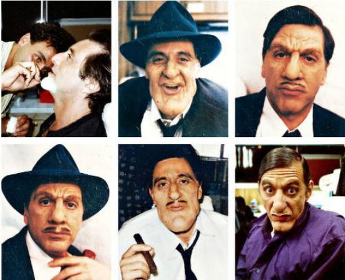 Al Pacino testing out various make-up designs for "Dick Tracy"