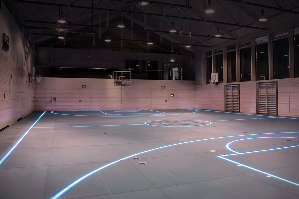 ASB Glassfloor  Safe glass floor, change lines for chosen sport.