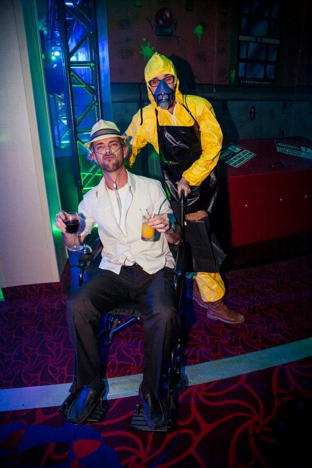 My husband and I dressed as Hector Salamenca and Walter White in his cook suit for a party last weekend