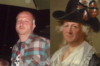My friend looks just like this 18th century tranny.