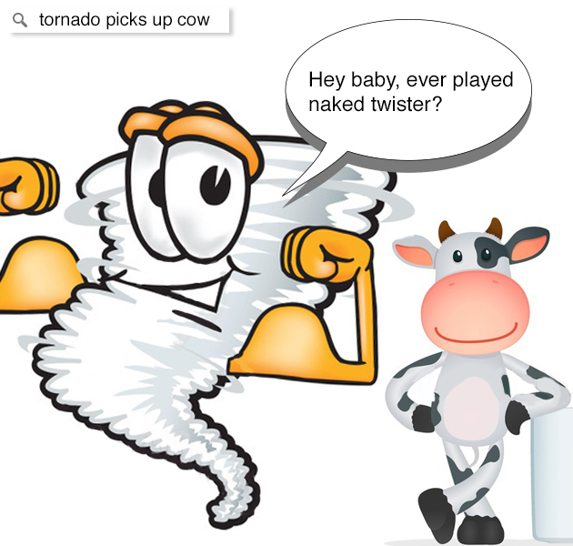 cute tornado clip art - a tornado picks up cow Hey baby, ever played naked twister?