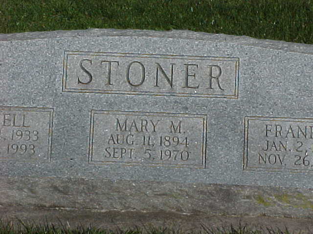 headstone - Stoner Ell 1933 1993 Mary M. . Sept. 5. 1970 Frani Jan. 2, Nov. 26
