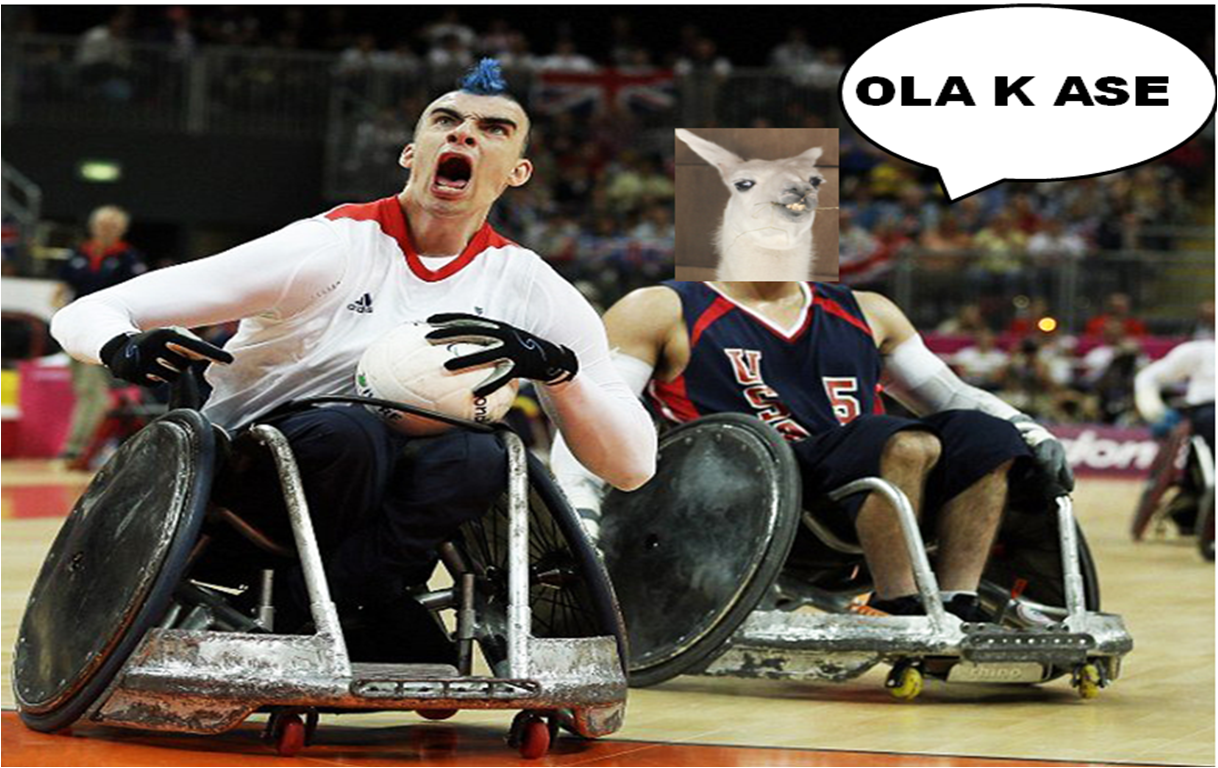 Playing wheelchair basketball? OLA K ASE!!!!