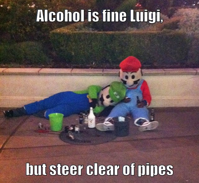 Mario & Luigi have one too many