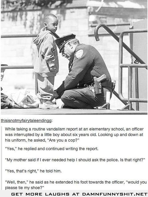 This little boy asks a cop to help him, probably the oddest request for a cop yet