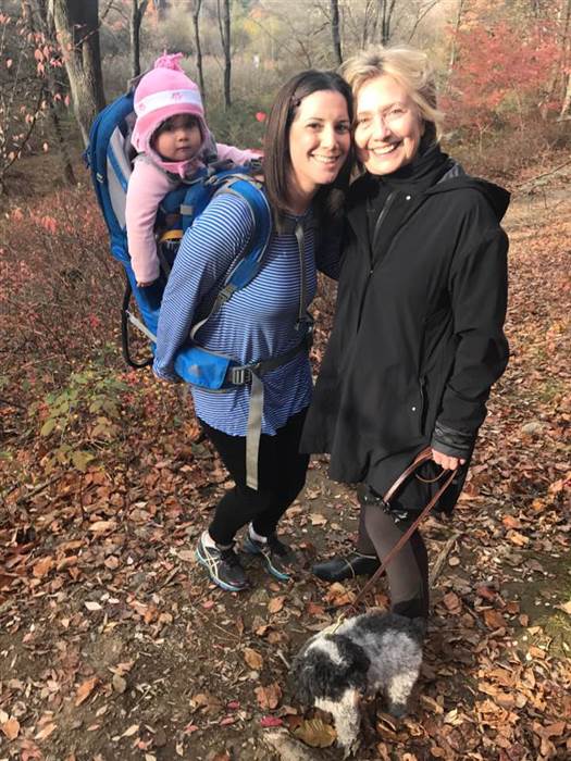 By now you may have heard about this woman walking along a hiking trail this past Thursday in Chappaqua, New York having a chance encounter with Hillary and Bill Clinton. Bill was even nice enough to take a photo of them.