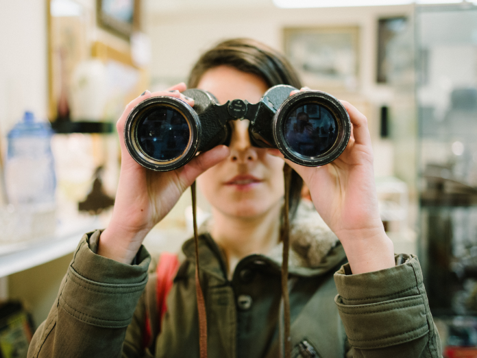 "On a delivery, I once saw a woman parked on the side of the road in her car. She was looking through binoculars into someone else's house. (Husband cheating?)"