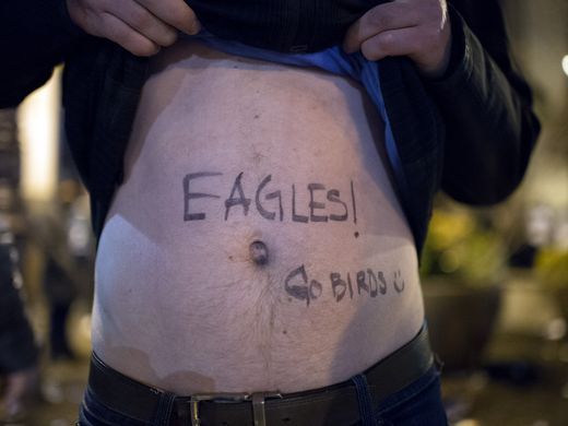 Eagles Fans Celebrating Their Super Bowl Win