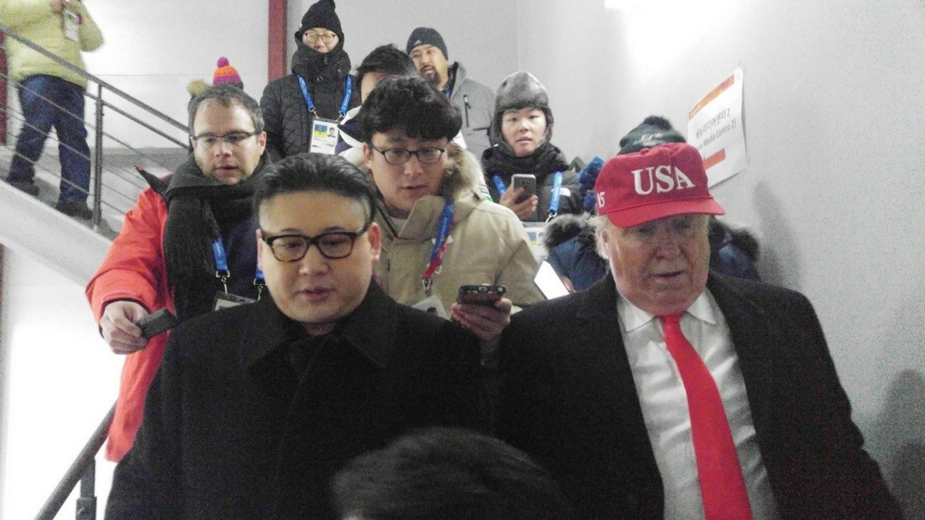 Two impersonators, bearing striking resemblances to President Trump and North Korean leader Kim Jong Un, were both booted from the Olympic Games' opening ceremony in Pyeongchang, South Korea on Friday. The “Kim” impersonator told reporters he and lookalike “Trump” were “getting along great.” He declined to reveal his real name.