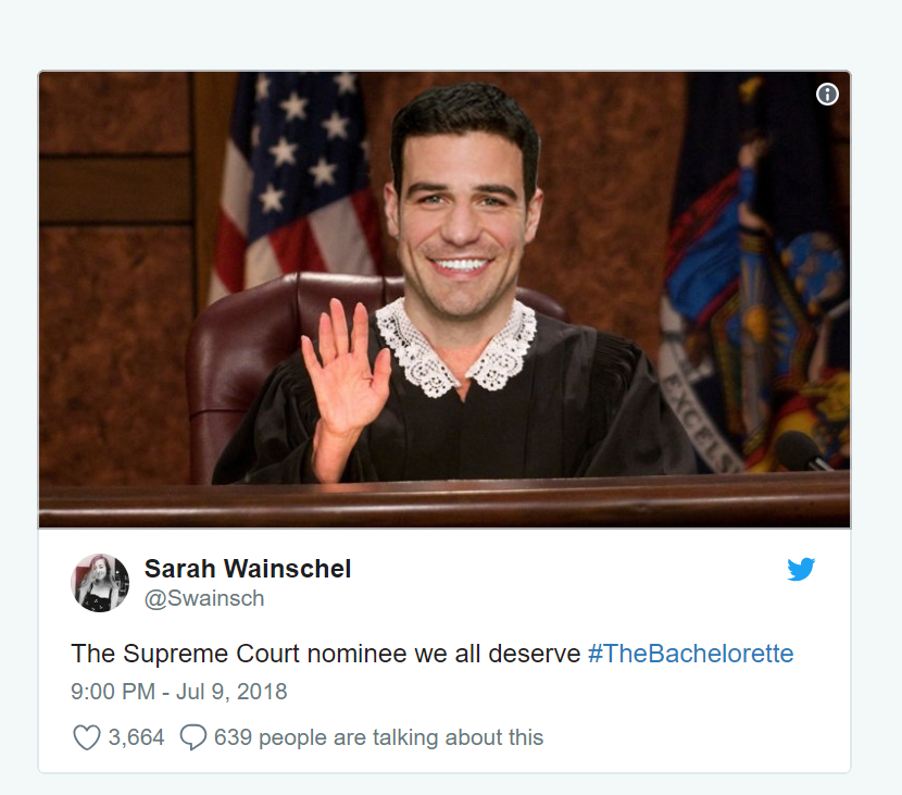 So Apparently Trump's Live Announcement of His Supreme Court Nominee Interrupted The Bachelorette