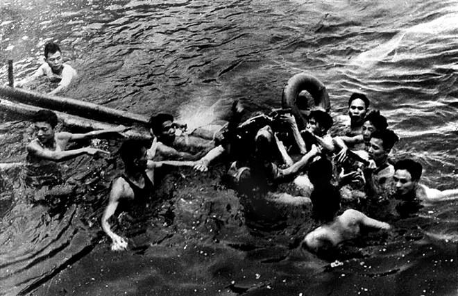 On Oct. 26, 1967 Lt. Cmdr. McCain was rescued from Hanoi's Truc Bach Lake by several Hanoi residents after his Navy warplane was downed by the North Vietnamese.