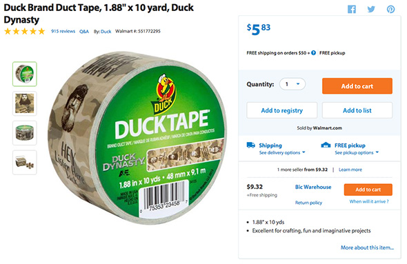 Duck Dynasty duck tape.