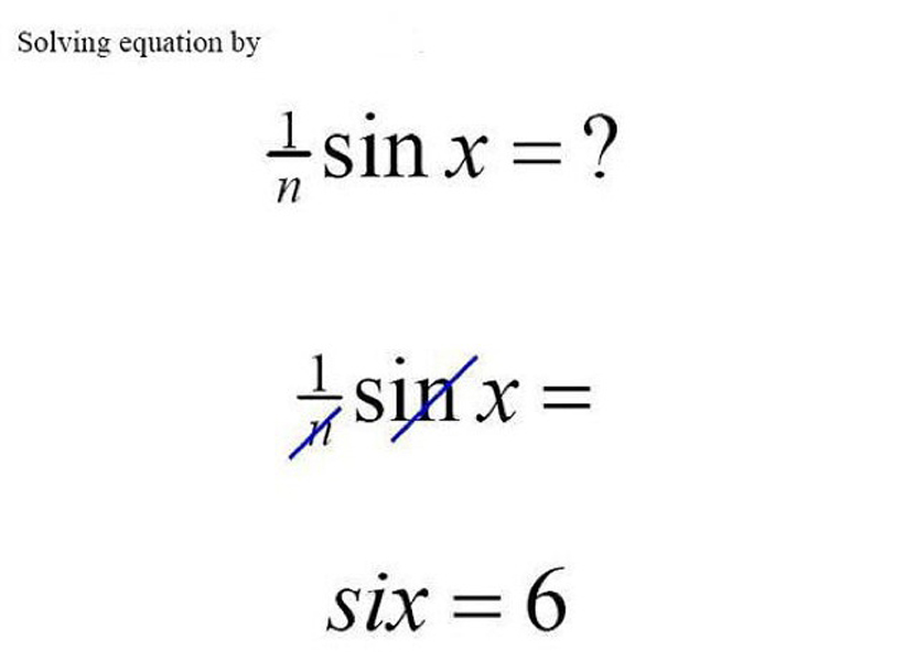 funny - Solving equation by sin x ? x six 6