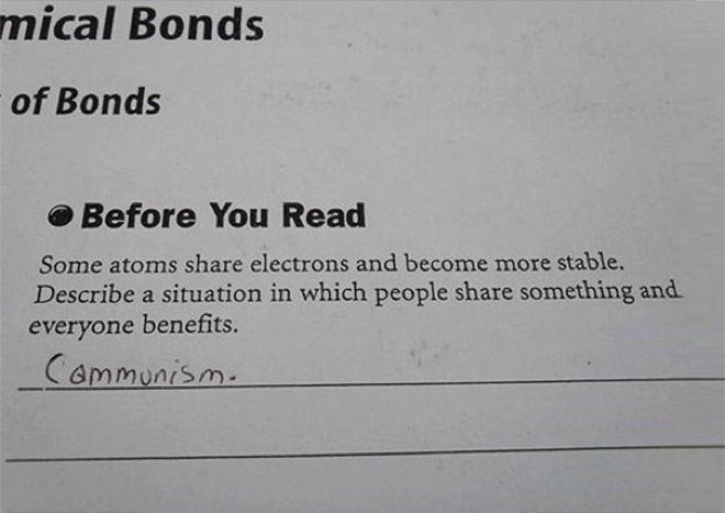 scenes you seldom see - mical Bonds of Bonds Before You Read Some atoms electrons and become more stable. Describe a situation in which people something and everyone benefits. Communism.