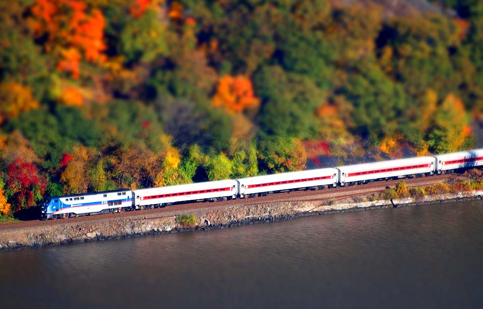 Amtrak along the Hudson River