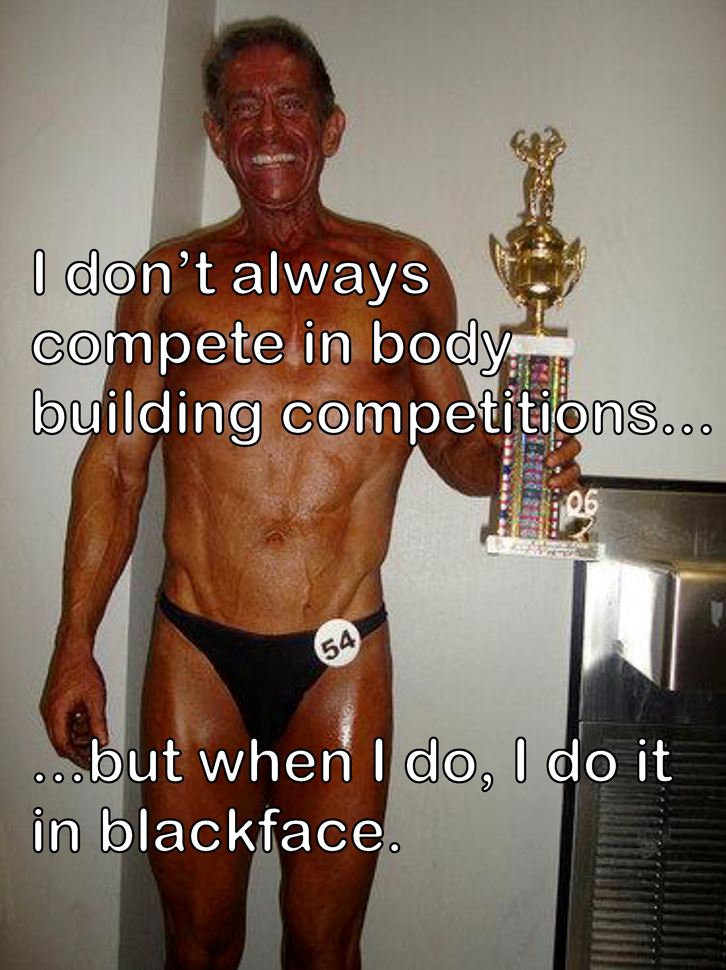 Bodybuilder in Blackface