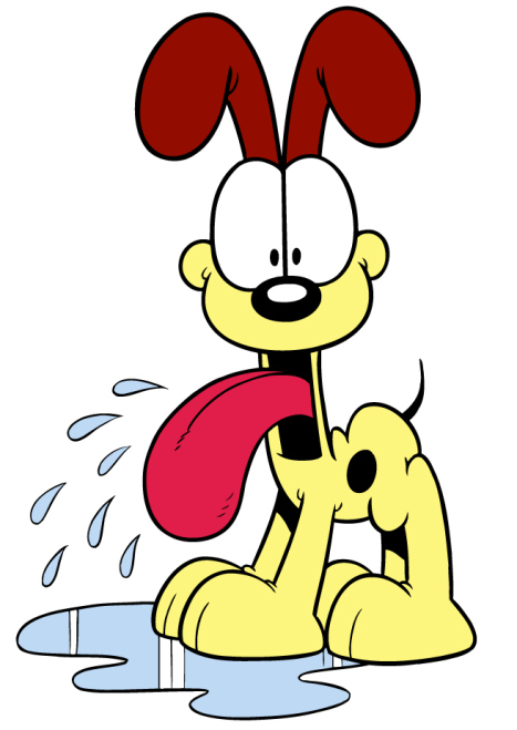 ODIE!! The slobbery, clumsy but oh so cute friend  sidekick of the worlds most famous cat, Garfield!