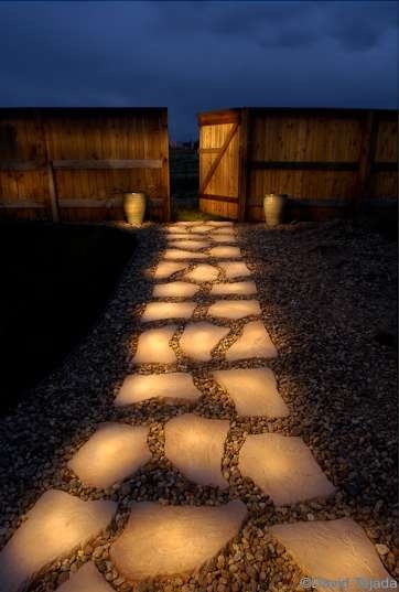 Solar charged stepping stones