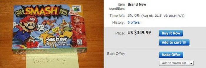 Super Smash Bros Item Brand New condition Time left 240 07h 34 Pdt History 5 offers Re Price Us $349.99 Buy It Now Duke It Out Your favorite Wintendo characters Add to cart Best Offer Make Offer farebu Add to Watch list