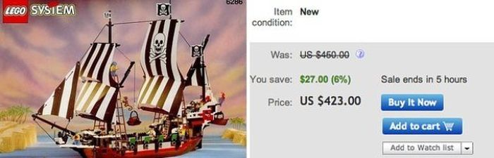 lego pirate ship - 5286 Lego System Item New condition Was Us $460.00 You Save $27.00 6% Sale ends in 5 hours Price Us $423.00 Buy It Now Add to cart Add to Watch list