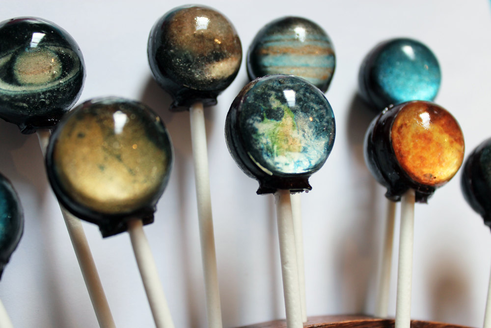 10.50 on etsy.com... 6 made-to-order solar system lollypops