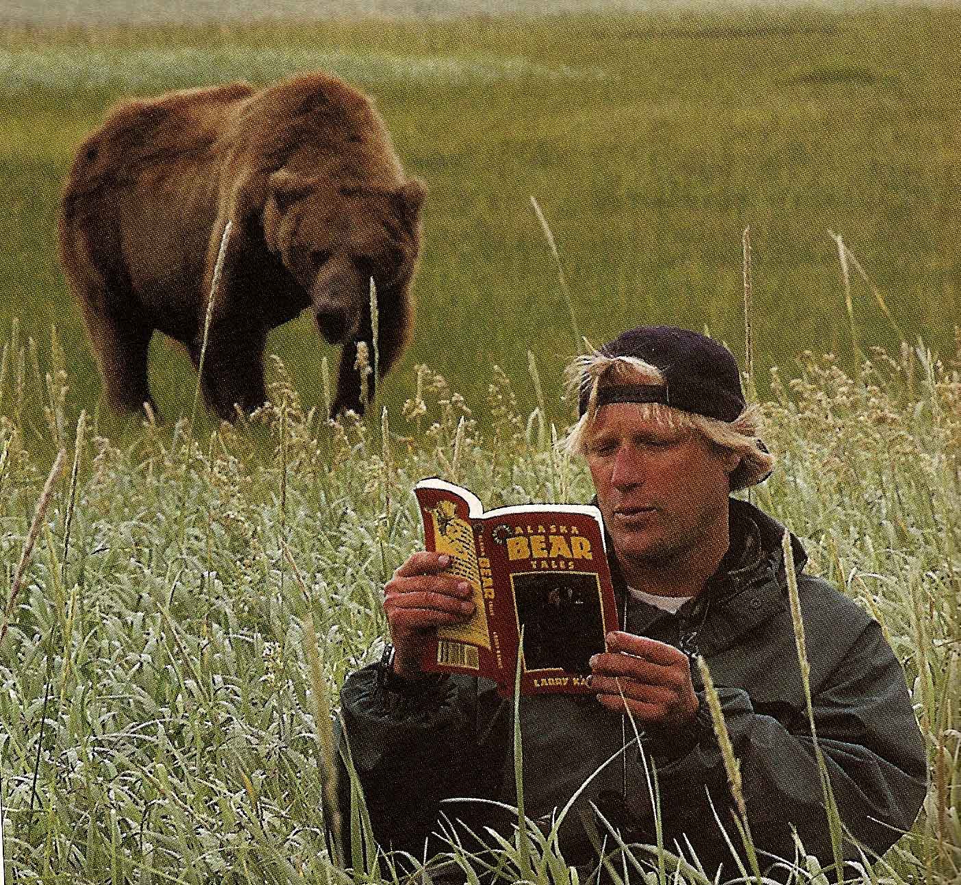 In 2003, bear enthusiast Timothy Treadwell and his girlfriend Amie Huguenard were killed and partially eaten by a grizzly bear in Katmai National Park. At some point, he heard a bear outside the tent. He went out to see it with his camera on, but the lens still capped. The bear began attacking him and six minutes of audio can be found online of him shouting to his girlfriend, and his girlfriend yelling back to play dead.