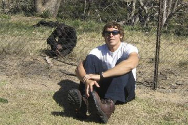 Andrew Oberle, a 26 year old graduate student, was standing in a restricted area of a chimpanzee enclosure for which he did not have clearance when he was pulled under an electrified fence by two male chimpanzees. The incident in 2012 left Oberle fighting for his life while they bit him and dragged him half a mile in an act of territorial defence. He lost an ear, a testicle, several fingers and toes, lacerations on his legs, and his flesh was eaten down to the bone on his arms. After 22 surgeries and impossible odds, Oberle made a full recovery.