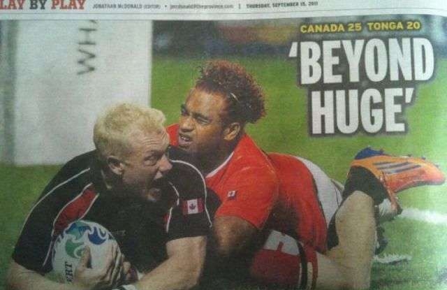 player - Lay By Play 1 September Canada 25 Tonga 20 Beyond Huge'