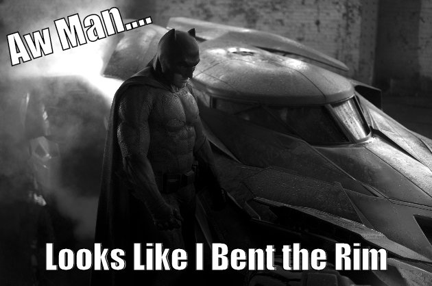 Pouting Batman with Car trouble