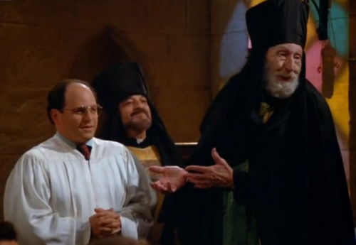 In "The Conversion", which religion does George plan to convert to?