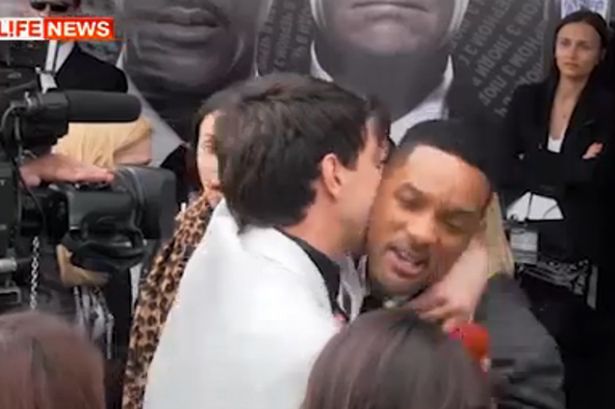 Black and White Guys Kissing