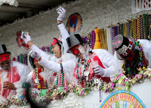 Mardi Gras masks arent just for fun. Its illegal to ride on a Mardi Gras float in New Orleans without one.