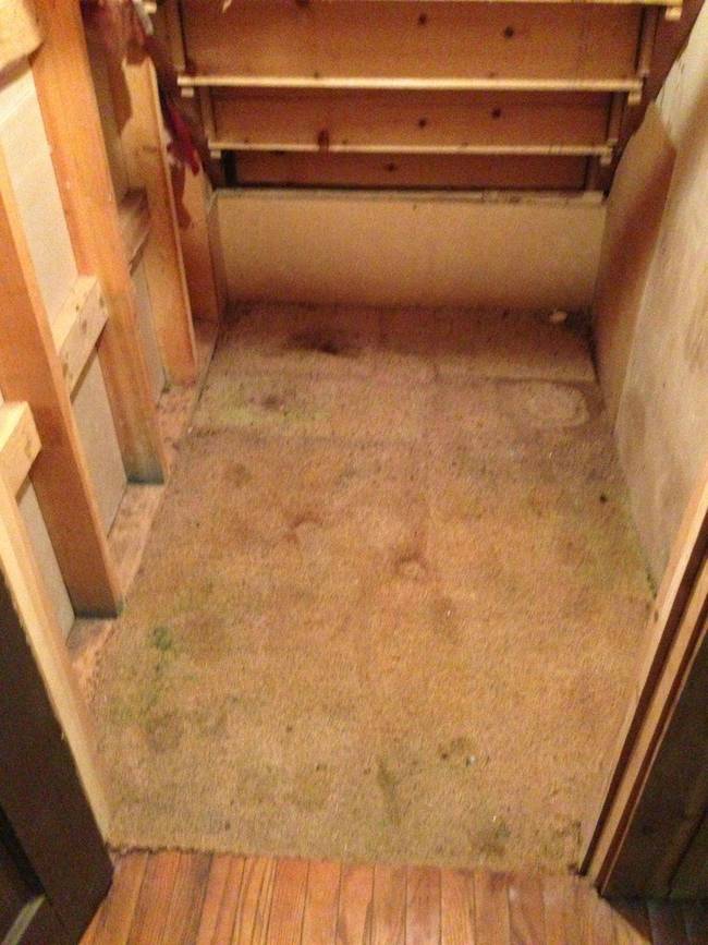 Inside the closet was similarly unassuming. The rug was dirty, and it was this dirty rug that actually set the events in motion.