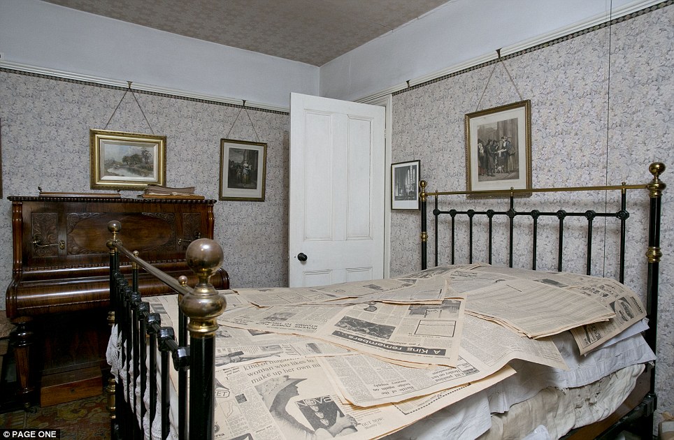 A bedroom from yesteryear: After Mr Straw senior's death, the piano was moved into Mrs Straw's pretty bedroom, where it remained