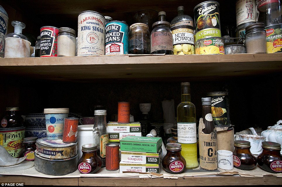 Tinned herrings, anyone? The larder reflects the palate of a different age: tinned new potatoes, tinned sardines, and jars and jars of Bovril