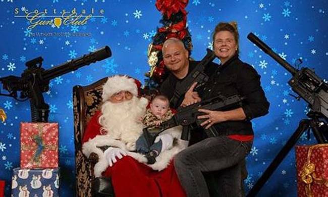 4. Scottsdale, Arizona. While this isn't an old tradition, it's a strange tradition nonetheless. Back in 2010 and 2011, the Gun Club in Scottsdale, Arizona, hosted a "Santa and Machine Guns" event. It's just like getting your picture taken with Santa at the mall, except that you bring your guns with you.There doesn't seem to be a plan to bring back this tradition anytime soon, but the couple of times the event was held were considered a success.
