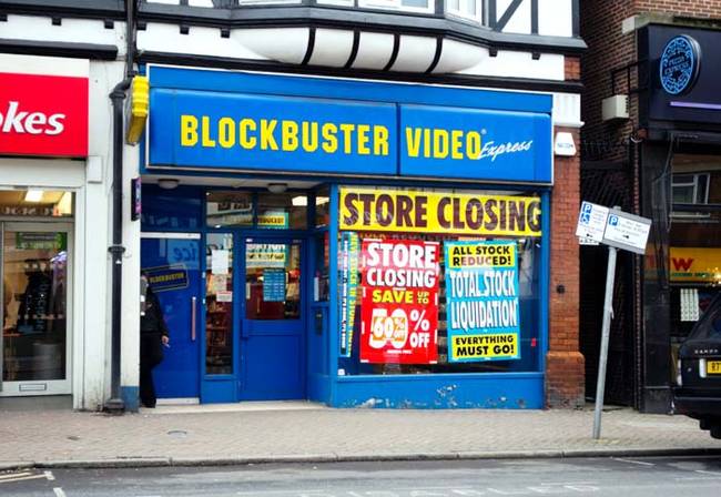 Renting VHS tapes from video rental stores if you wanted to see a movie at home
