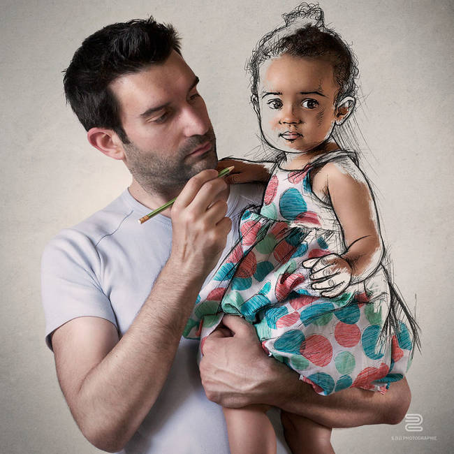 Artist Combines Drawing With Photography...