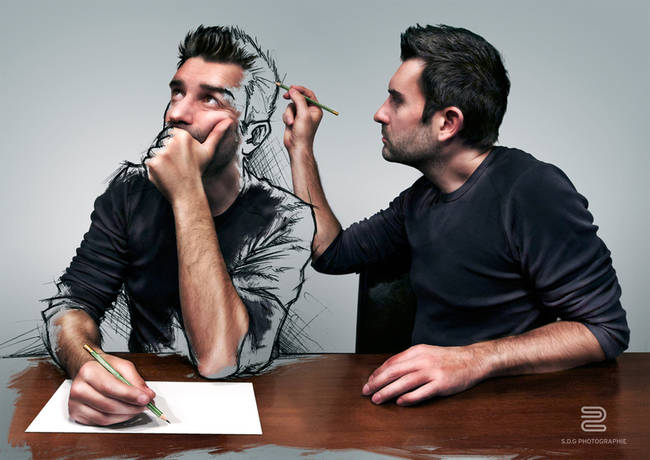 Artist Combines Drawing With Photography...