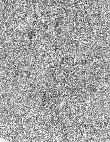This insanely intricate drawing was done by Edmund Monsiel, an artist in the early 1900's believed to have been a schizophrenic.