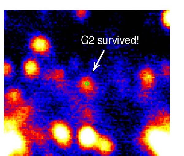 Gas Escaping a Black Hole. Scientists were amazed to see G2 get swallowed up by a black hole and then, like bad Tilapia on a rickety roller coaster, escape digestion.